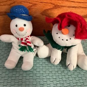 Set of 2 Snowman Plushies